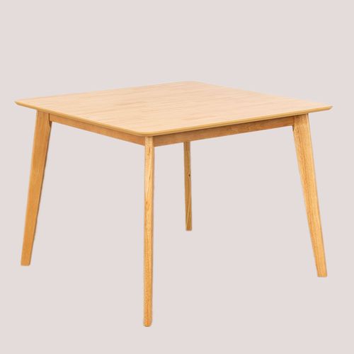 Table Pour Salle À Manger Carrée En Mdf (100x100 Cm) Kerhen Bois Naturel