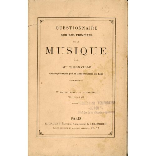 Questionnaire Sur Les Principes De La Musique