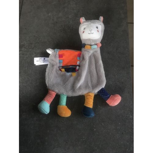 Doudou Lama Plat Simba Toys Benelux Multicouleurs Et Gris