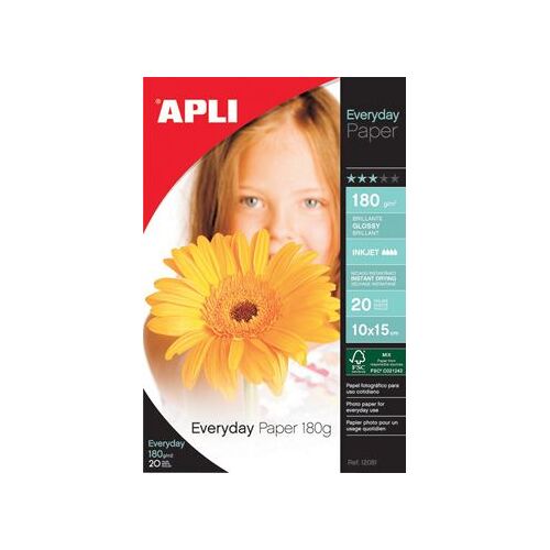APLI PAPER Everyday Paper - Brillant - brillant - A4 (210 x 297 mm) - 180 g/m² - 20 feuille(s) papier photo