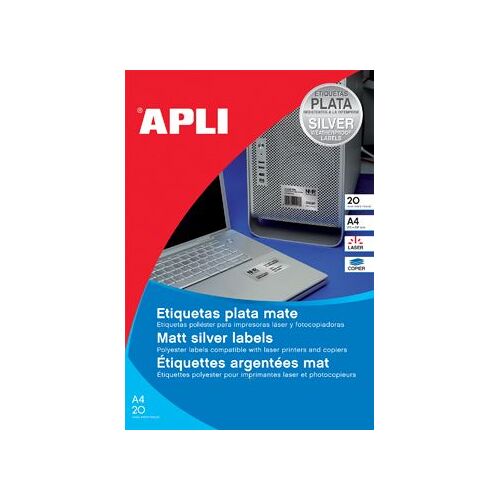 Etiquettes Argentés Format 210x297 Par 20 Étiquettes - Marque: Agipa