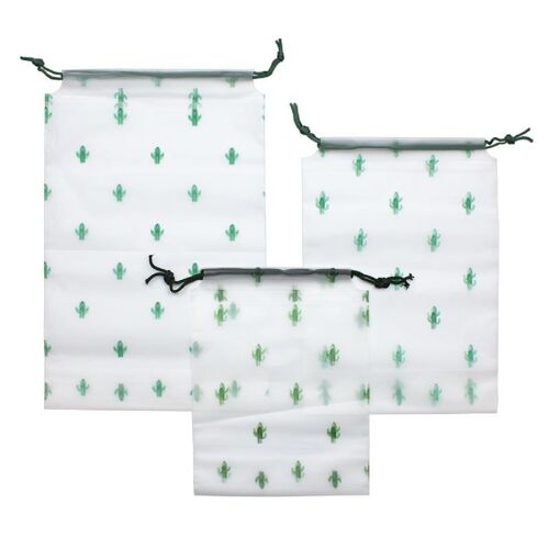 Sacs de rangement en paquet de 3, Cactus