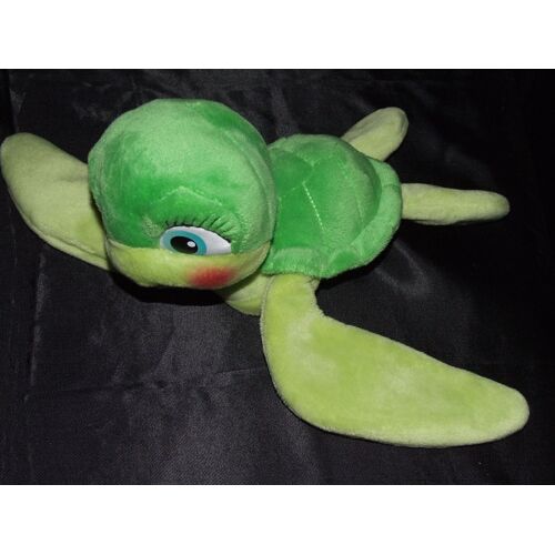 Tortue Doudou Fille Vert Rouge Aux Joues Peluche De 22 Cm