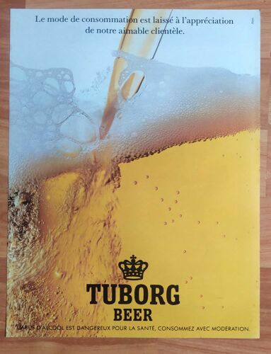 Publicité Papier- Bière Tuborg Beer De 1991
