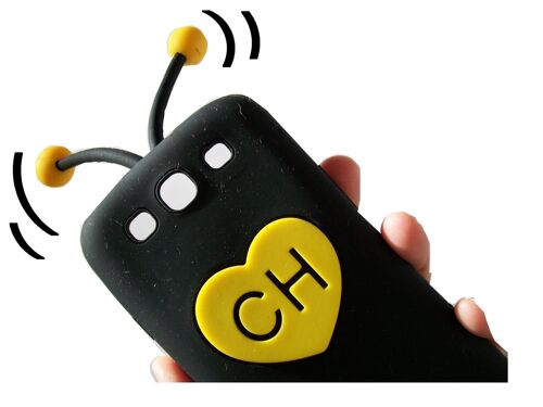 Coque Silicone Pour Samsung Galaxy S3 I9300 Antenne Coeur Love Noir Par Foneconnect