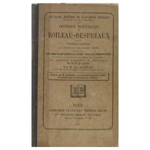 Oeuvres Poétiques De Boileau Despréaux