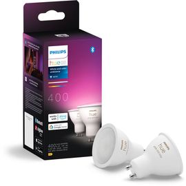 Philips - Ampoule Hue Connectée White & Color Gu10 6,5w X 2 - Multicolore