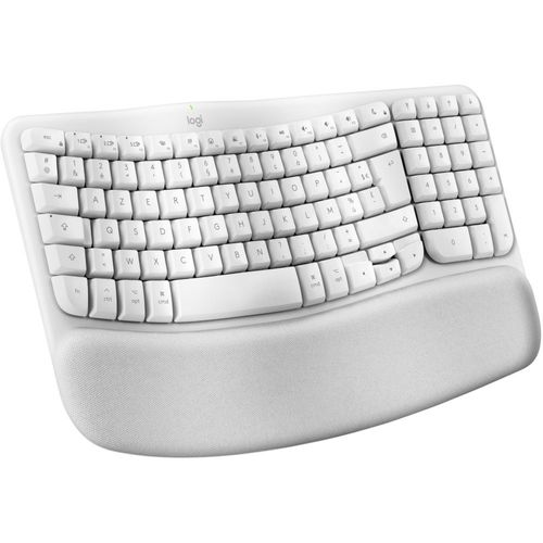 CLAVIER ERGONOMIQUE SANS FIL AZERTY LOGITECH WAVE KEYS POUR MAC BLUETOOTH BLANC
