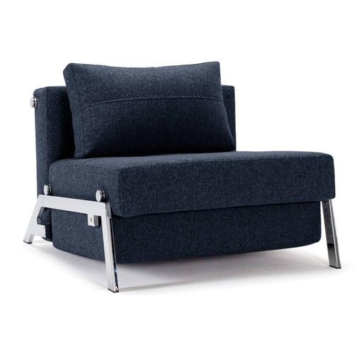Innovation Living Fauteuil Design Sofabed Cubed 02 Chrome Mixed Dance Blue Convertible Lit 200*90 Cm