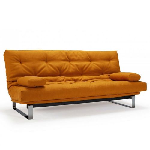 Innovation Living Canapé Convertible Clic-Clac Minimum Lit 140*200 Cm Capitonné Tissu Elegance Curry