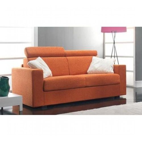 Canapé 2-3 Places Faster Tweed Orange Convertible Ouverture Express 120*190*12cm