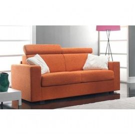 Canapé 3 Places Faster Tweed Orange Convertible Ouverture Express 140*190*12cm
