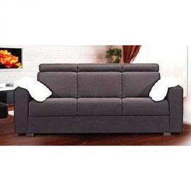 Canapé 3 Places Faster Polyuréthane Noir Convertible Ouverture Express 140*190*12cm