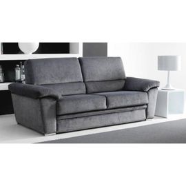 Ego Canapé Grand Confort Microfibre Taupe Convertible Ouverture Express 140*190cm Ouverture Facile