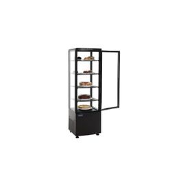 Vitrine ventilée positive 235 Litres, 4 faces vitrées, noire, 375 W, 220 V - MONO