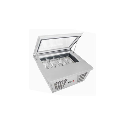 Congélateur de comptoir à crèmes glacées 87 Litres, 4 x GN 1/3, à poser, 210 W, 220 V - MONO
