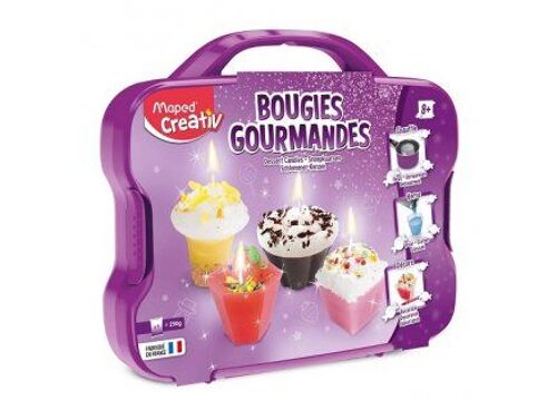 Mallette Creation Bougies Gourmandes, Desserts - Atelier Fabrication - Activite Manuelle Enfant 8 Ans - Set Kit Creatif + Carte