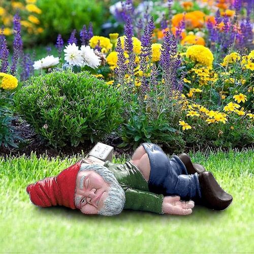 Nain ivre, Ornements floqués Statue de jardin en plein air, Figurine de jardin en résine imperméable
