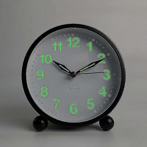 Réveil silencieux - Réveils analogiques non clignotants avec lumière chaude - Rond minimaliste