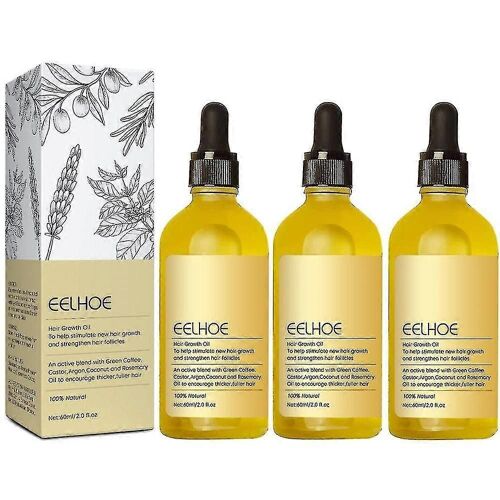 3x 2024 Nouvelle Huile De Croissance Naturelle Des Cheveux, Huile De Croissance Des Cheveux Naturelle Végétalienne 60 Ml--