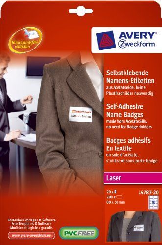 AVERY Zweckform ¿tiquettes badges, 80 x 50 mm, cadre bleu