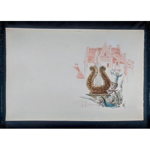 Lithographie Cyrano De Bergerac Planche N°4 R. Carrance Papier Vélin D’Arches