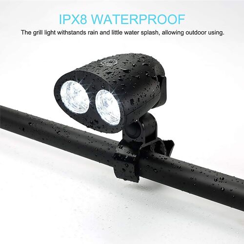 Lampe De Gril Led Étanche Avec Interrupteur Tactile, Lampe De Gril De Nuit, Lumière De Barbecue À Intensité Variable, Gaz Et Charbon De Bois, Degré De Chaleur