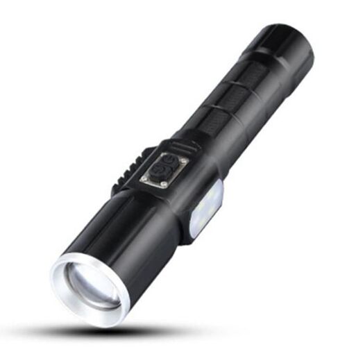 Lampe De Poche Rétractable Avec Zoom Réglable, Torche Tactique De Chasse, Pour Aventure, Camping, Etc. Avec Voyant D'avertissement Latéral.