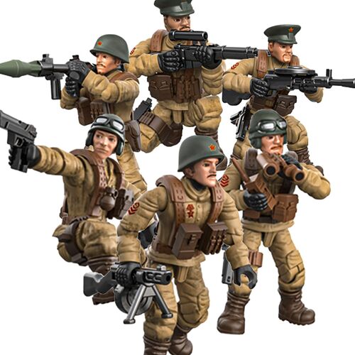 Lot De 6 Mini Figurines Militaires De Soldat De La Seconde Guerre Mondiale, Jouets De Blocs De Construction Avec Plusieurs Armes Militaires (Armée Soviétique)