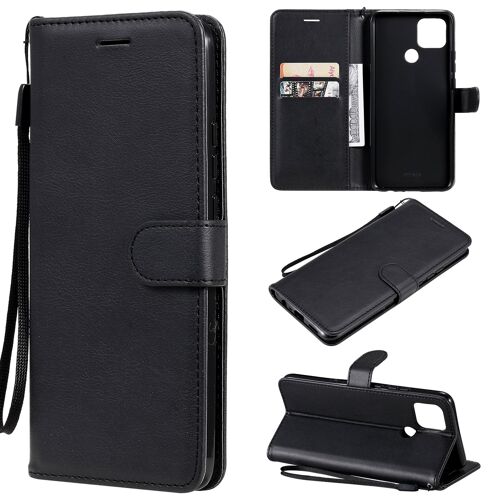 Coque Pour Oppo A15,Portefeuille Etui Housse En Cuir Protection Avec Porte Cartes,Antichoc Etui A Rabat Pochette Pour Oppo A15,Noir