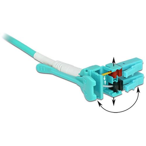 Delock - Câble réseau - LC multi-mode (M) pour LC multi-mode (M) - 5 m - fibre optique - 50 / 125 microns - OM3 - sans halogène, uniboot - turquoise