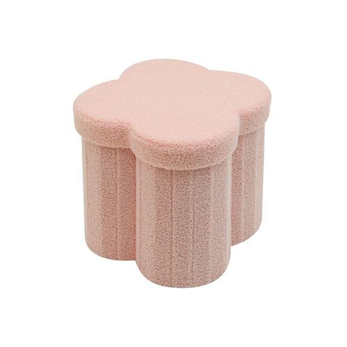 Pouf De Rangement Pliable En Tissu Rose