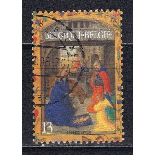 Belgique 1995 : Noël Et Nouvel An : "La Nativité" D'après Un Livre D'heures Du 15è Siècle (Pays-Bas Méridionaux) - Timbre Oblitéré