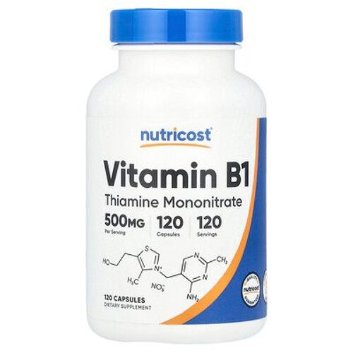 Nutricost, Vitamine B1, 500 Mg, 120 Capsules 