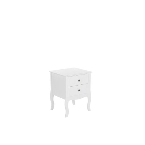 Table de chevet blanche 2 tiroirs LANE