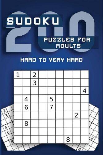 Sudoku 200 Puzzles For Adults Hard To Very Hard : Two Large Sudoku Puzzles On Each Page Page