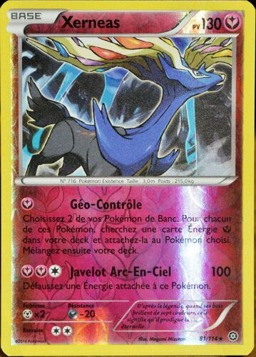 Carte Pokémon 81/114 Xerneas 130 Pv - Holo Reverse Xy - Offensive Vapeur Neuf Fr