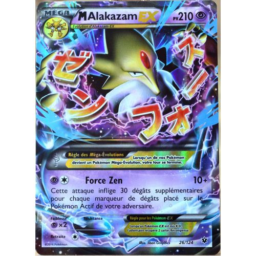 Carte Pokémon 26/124 Mega Alakazam Ex 210 Pv - Ultra Rare Xy - Impact Des Destins Neuf Fr
