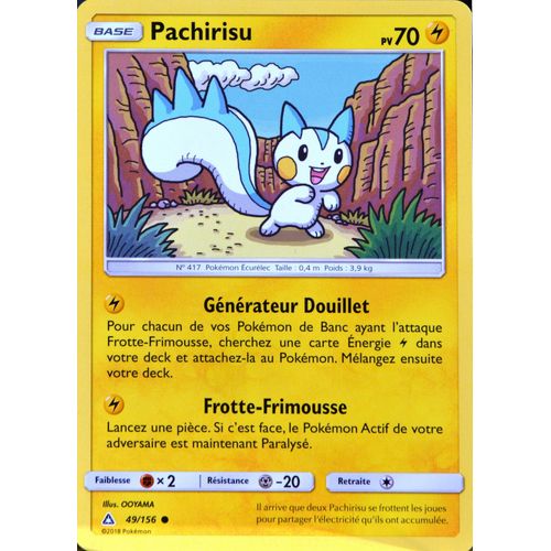 Carte Pokémon 49/156 Pachirisu Sl5 - Soleil Et Lune - Ultra Prisme Neuf Fr