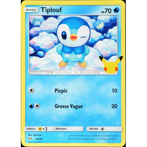 Carte Pokémon 20/25 Tiplouf 70 Pv Promo 25 Ans Neuf Fr