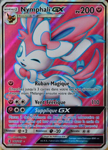 Carte Pokémon 140/145 Nymphali Gx Sl2 - Soleil Et Lune - Gardiens Ascendants Neuf Fr