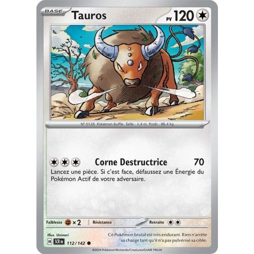 Carte Pokémon - Tauros - 112/142 - Ev7 Couronne Stellaire