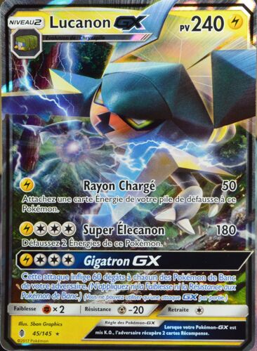 Carte Pokémon 45/145 Lucanon Gx 240 Pv Sl2 - Soleil Et Lune - Gardiens Ascendants Neuf Fr
