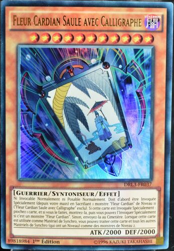 Carte Yu-Gi-Oh Drl3-Fr037 Fleur Cardian Saule Avec Calligraphe (Flower Cardian Willow With Calligrapher) - Ultra Rare Neuf Fr