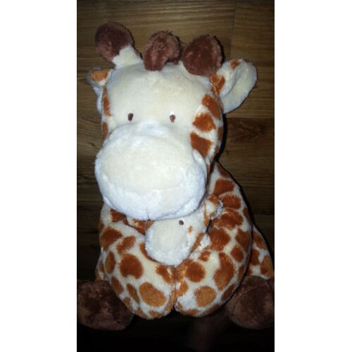 Doudou Girafe Avec Son Bébé Nicotoy Assise 28 Cm
