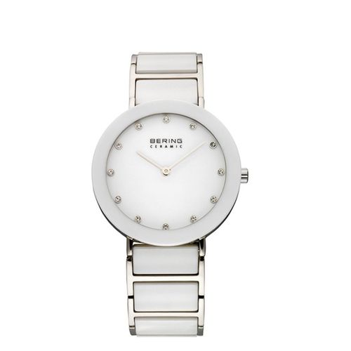 Montre Pour Femme Acier Céramique Blanche 12 Cristaux Bering