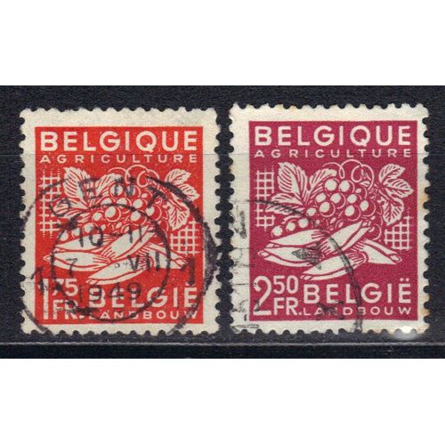Belgique 1948 : Exportations : Produits Agricoles - Série De 2 Timbres Oblitérés