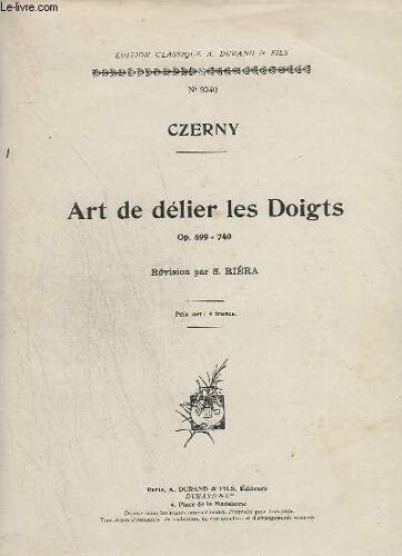 Art De Delier Les Doigts - Op.699 - 740.