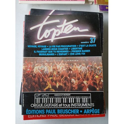 Top Ten N° 37 - Hit Parade - Orgue, Guitare, Et Tous Instruments - Editions Paul Beuscher