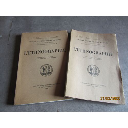 2 Vol L Ethnographie N° 56 : 57 Annee 1962 63 Valaques Habitants Autochtones Pays Balkaniques ; Mariage Chez Les Kurdes Vegetaux Dans Folklore Mauritanie Dieu Griffon Les Hitties Zabeze Sorcellerie ..